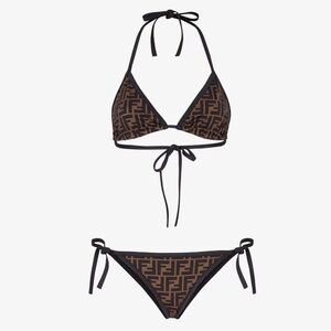 EUC Fendi Brown Bikini Set